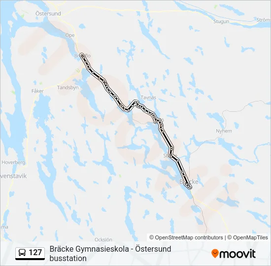 127 Bus Line Map