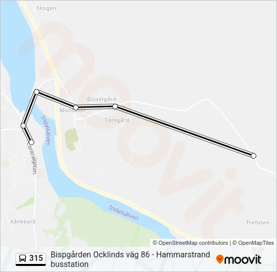 315 Bus Line Map