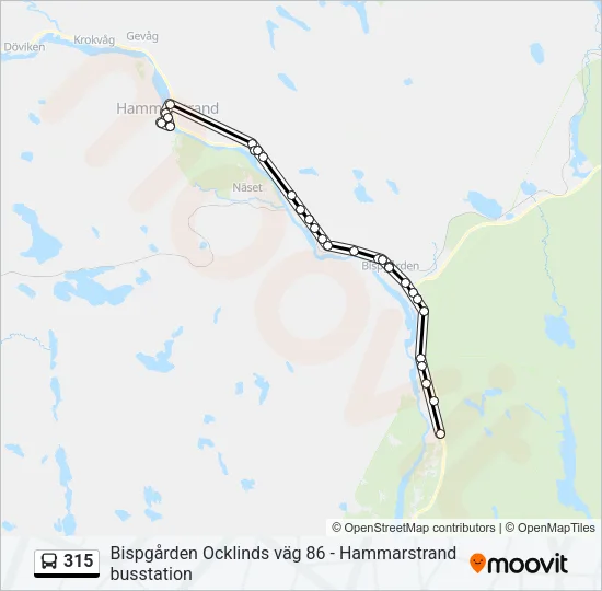 315 Bus Line Map