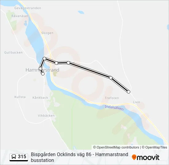 315 Bus Line Map