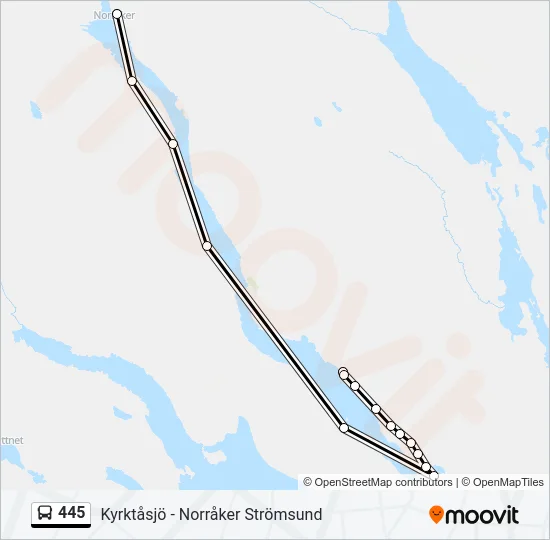 445 Bus Line Map