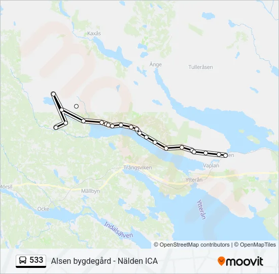 533 Bus Line Map