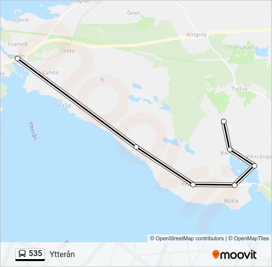 535 Bus Line Map