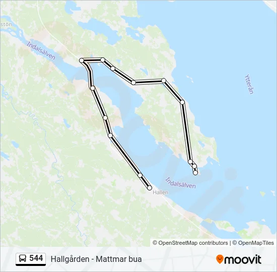 544 Bus Line Map