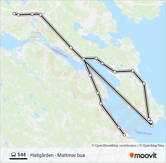 544 Bus Line Map