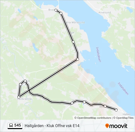 545 Bus Line Map