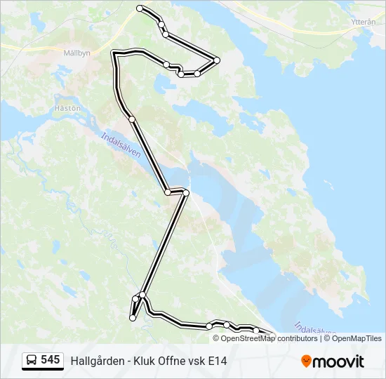 545 Bus Line Map