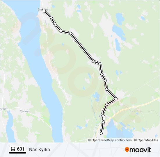 601 Route: Schedules, Stops & Maps - Näs Kyrka (Updated)