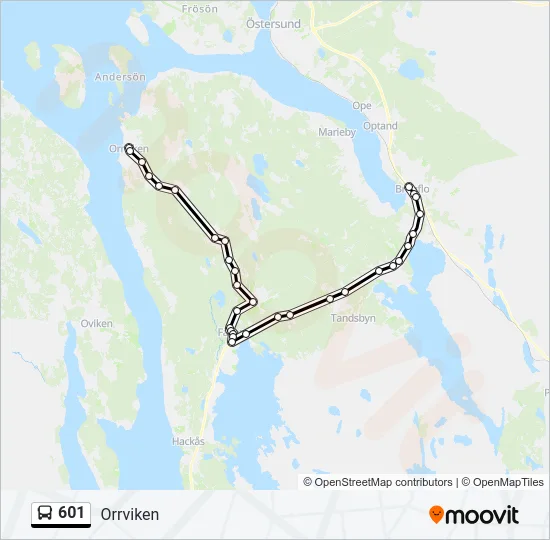 601 Bus Line Map