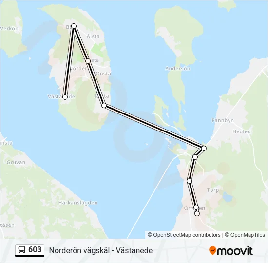 603 Bus Line Map