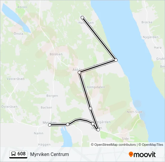 608 Bus Line Map