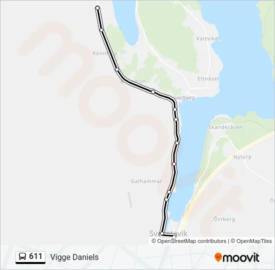 611 Bus Line Map