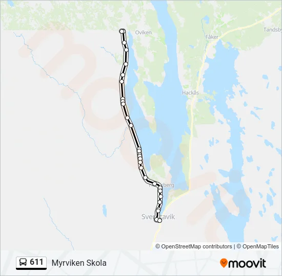 611 Bus Line Map