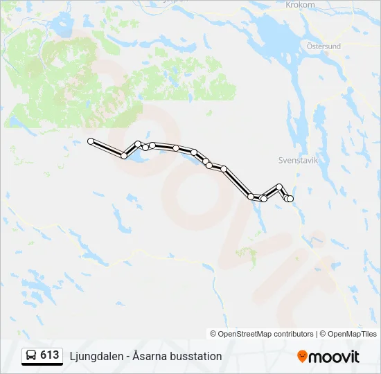 613 Bus Line Map