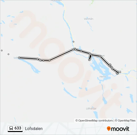 633 Bus Line Map