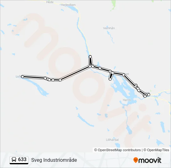 633 Bus Line Map