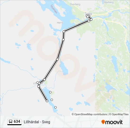 634 Bus Line Map