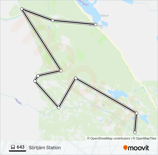 643 Bus Line Map