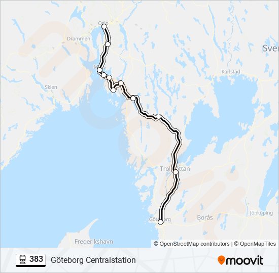 383 tåg Linje karta