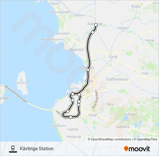 PÅGATÅGEN train Line Map