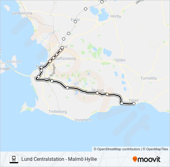 PÅGATÅGEN train Line Map