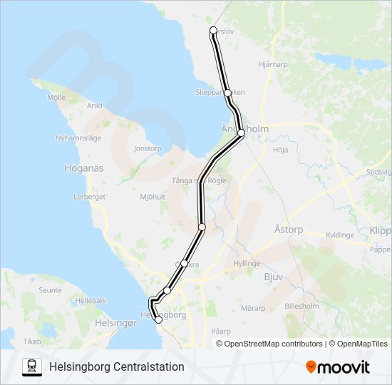 PÅGATÅGEN train Line Map