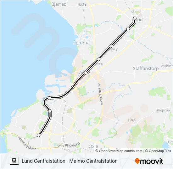 PÅGATÅGEN Train Line Map