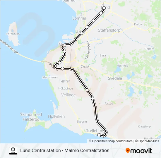 PÅGATÅGEN Train Line Map