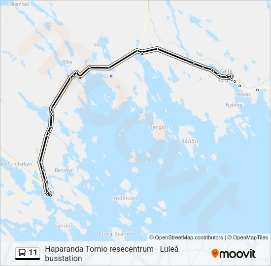 11 Bus Line Map
