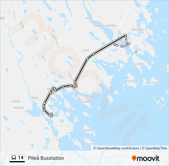 14 Bus Line Map