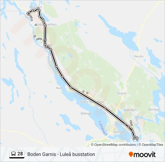 28 Bus Line Map