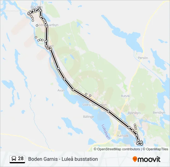 28 Bus Line Map
