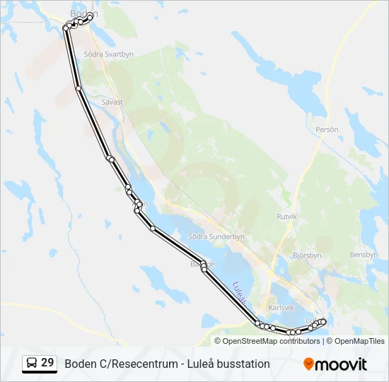 29 Bus Line Map