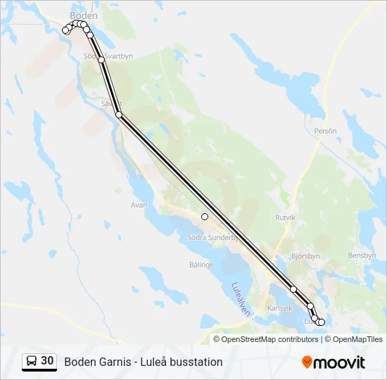 30 Bus Line Map