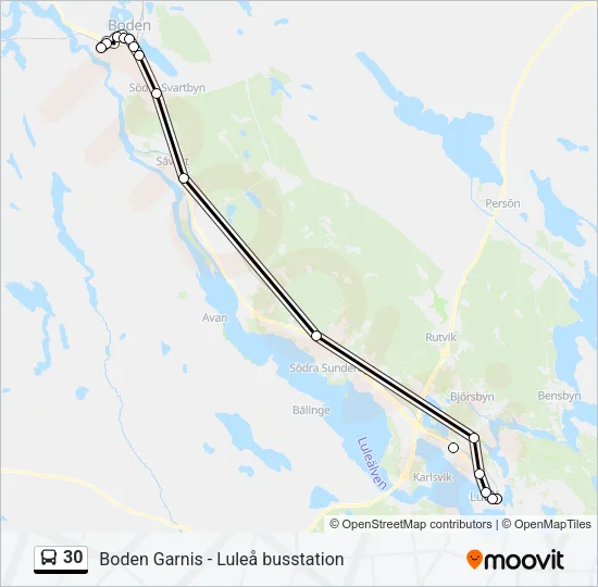 30 Bus Line Map