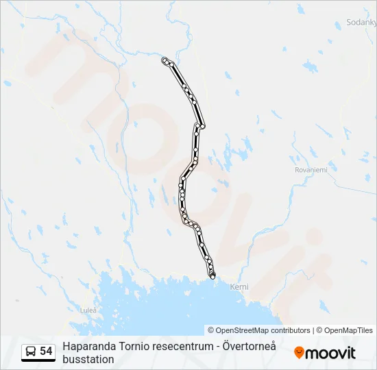 54 Bus Line Map