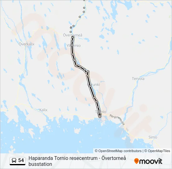 54 Bus Line Map