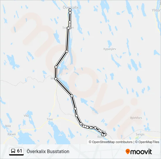 61 Bus Line Map