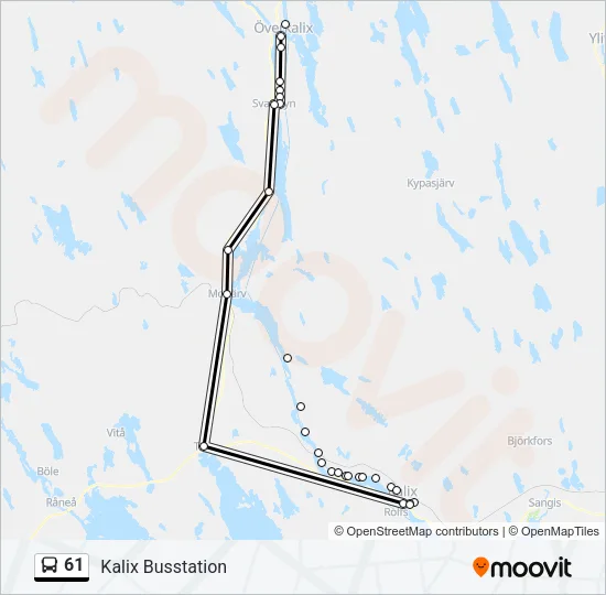61 Bus Line Map