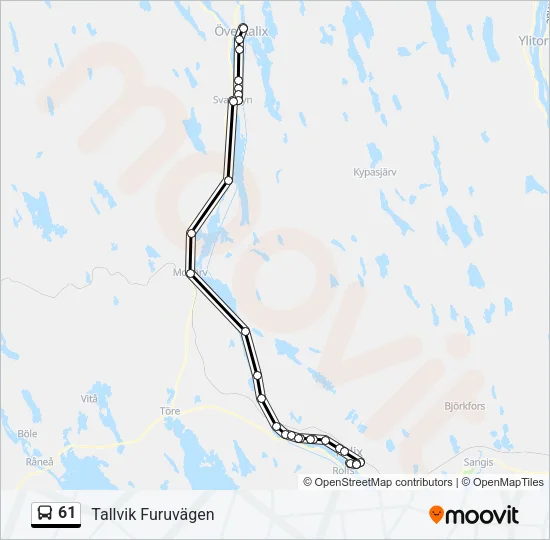61 Bus Line Map