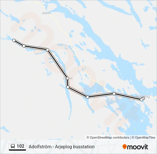 102 Bus Line Map