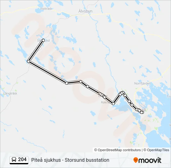 204 Bus Line Map