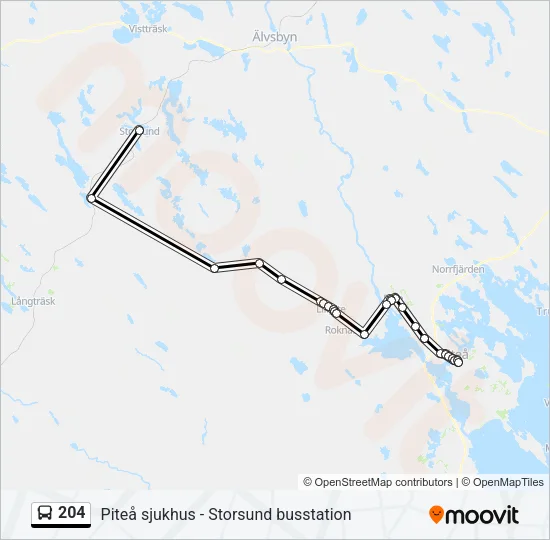 204 Bus Line Map