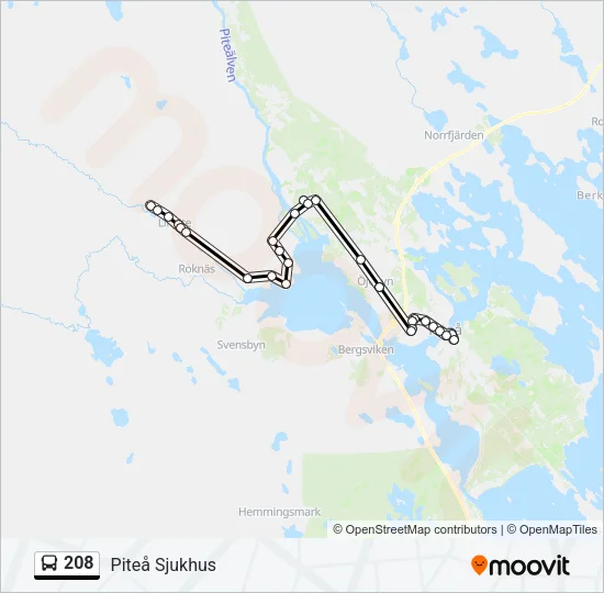 208 Bus Line Map