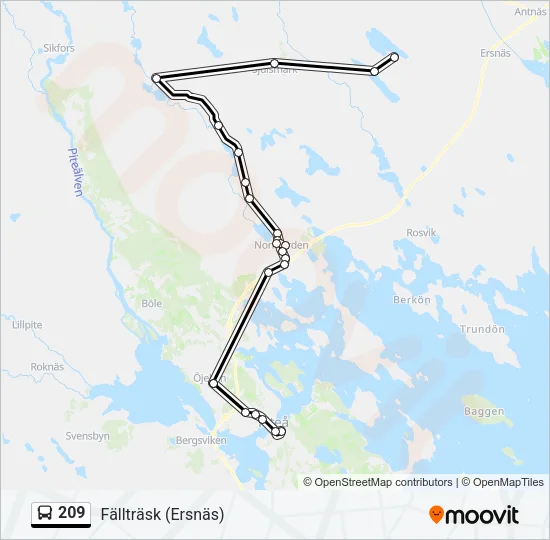209 Bus Line Map