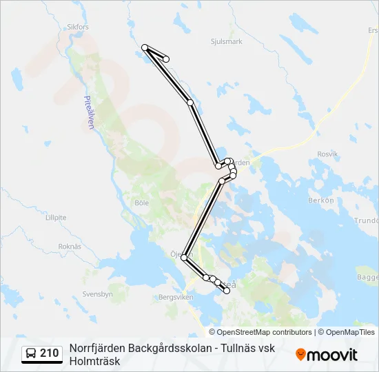 210 Bus Line Map