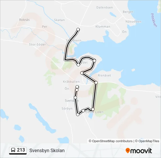 213 Bus Line Map