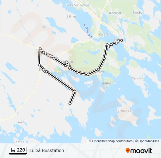 220 Bus Line Map