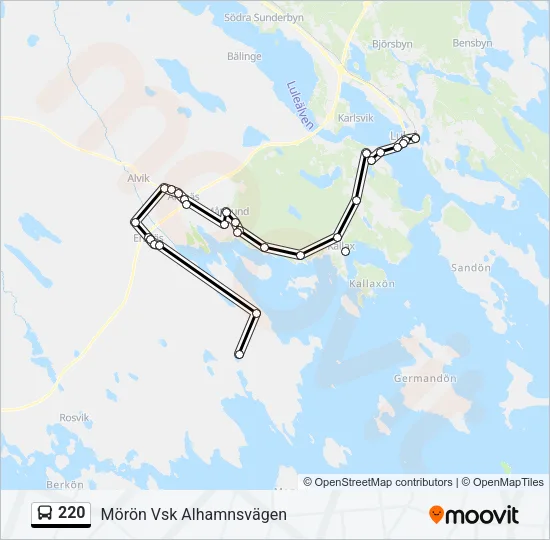 220 Bus Line Map