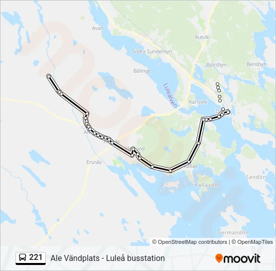 221 Bus Line Map